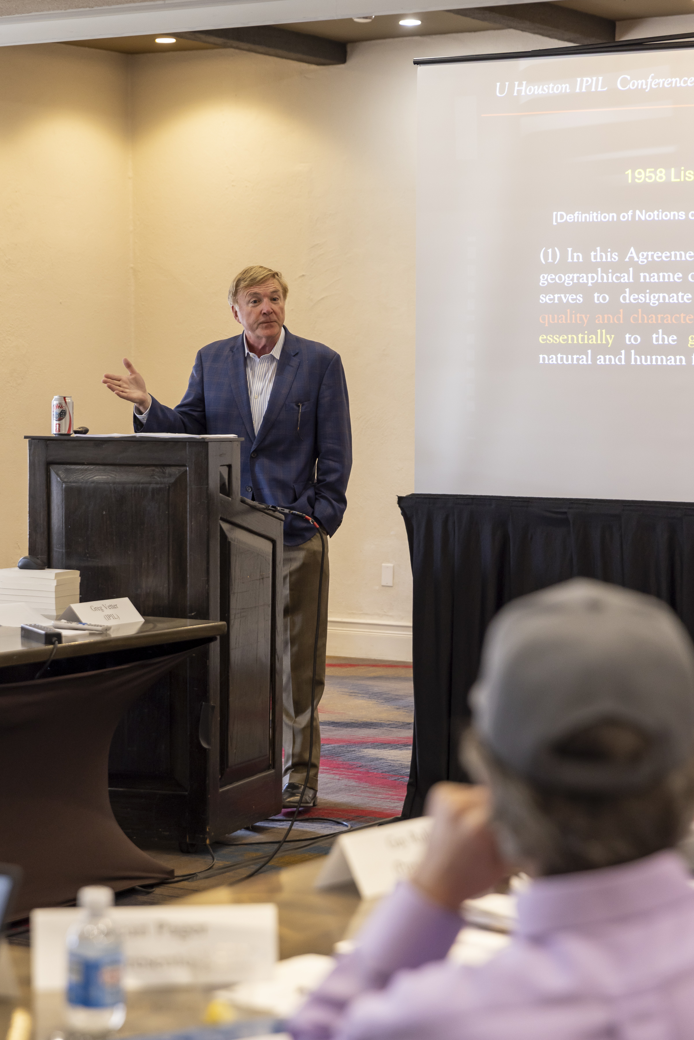 Justin Hughes presenting at the 2026 IPIL National Conference